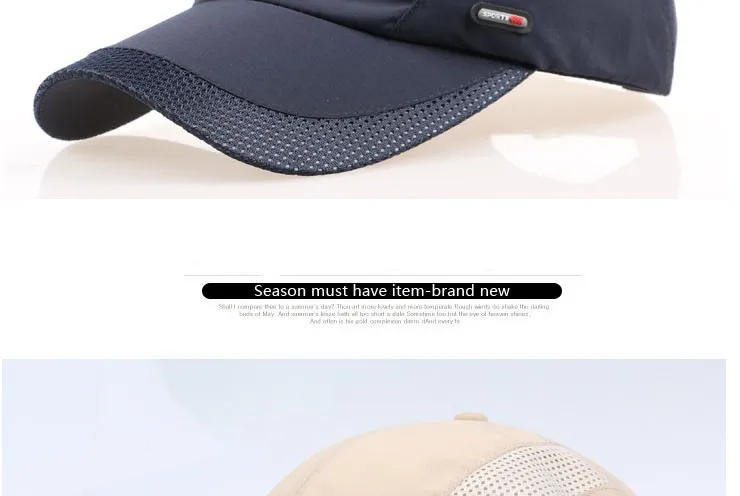 Спортивные Кепки Для мужчин Для женщин Весна Snapback быстросохнущая дышащая Бейсбол Кепки Повседневное Chapeu Bone сетки Sunhat Лето Открытый черный