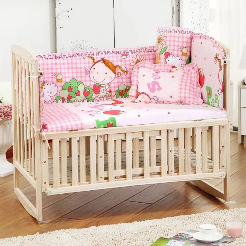 Little Girl 5 шт. Комплект постельного белья для новорожденных девочек и мальчиков набор постельных принадлежностей для детской кроватки Детская кроватка бампер Детские кроватки Набор для кроватки 90x50 см CP01S - Цвет: Little Girl