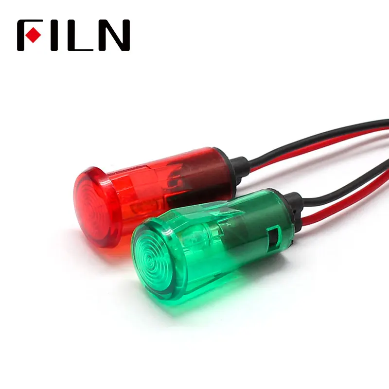 FL1P 13 мм 12v 250V пластиковый индикатор светильник с 20 см кабель с водяным знаком горлышко в форме поверхности