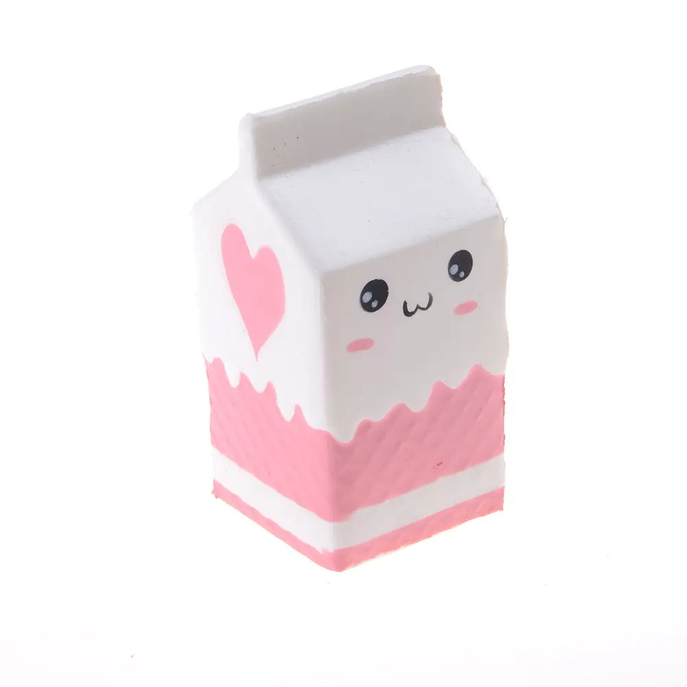 Jumbo мягкие игрушки для детей, медленно растущая антистрессовая игрушка, кот, гамбургер, фри, мягкая игрушка для снятия стресса, Забавная детская игрушка в подарок - Цвет: pink milk