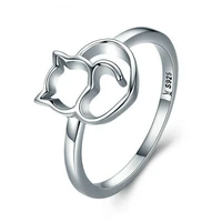 new fashion cat animal ring personality silver color animal ring charm valentines day gift