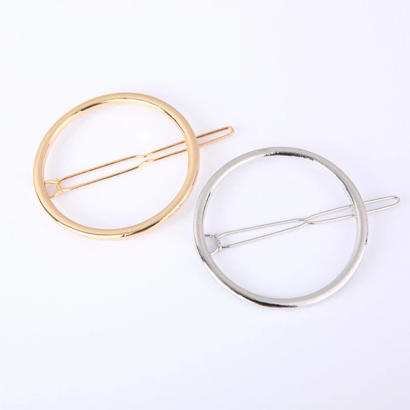 T2 Для женщин девушка шпилька Модные украшения золотой цвет. полый круг для волос