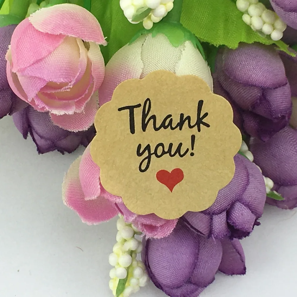 Наклейки из крафт-бумаги с надписью Thank You love 1000 шт. | Украшения и аксессуары