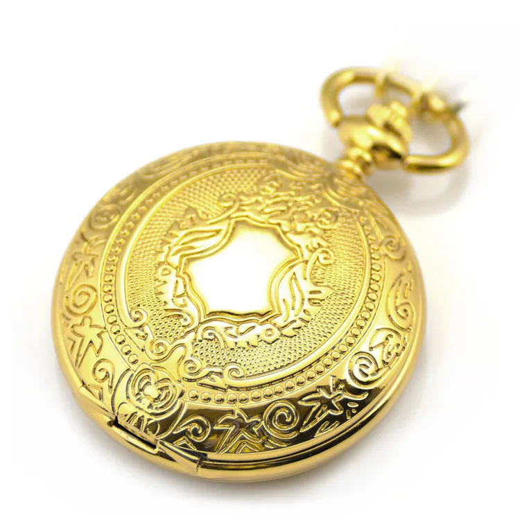 

Luxury Gold Pocket Watch Men Skeleton Bronze Automatic Mechanical Vintage Hand Wind Clock Necklace Pocket & Fob Watches Gifts