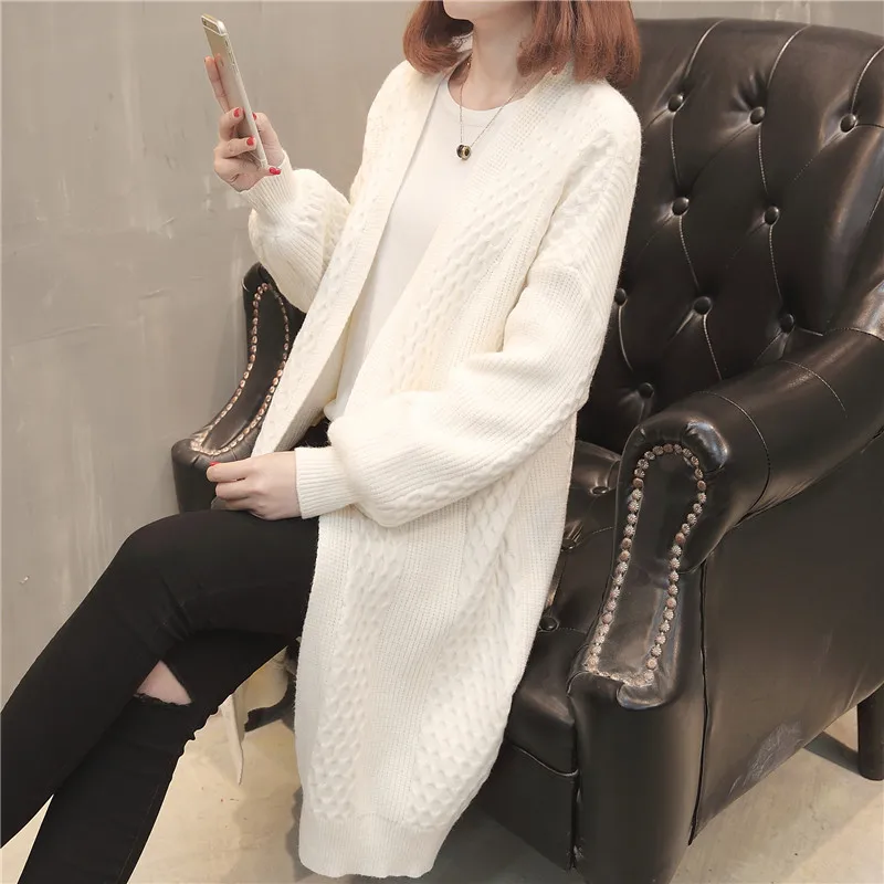 Женский кардиган длинный свитер на осень и зиму повседневное Вязаное пончо с