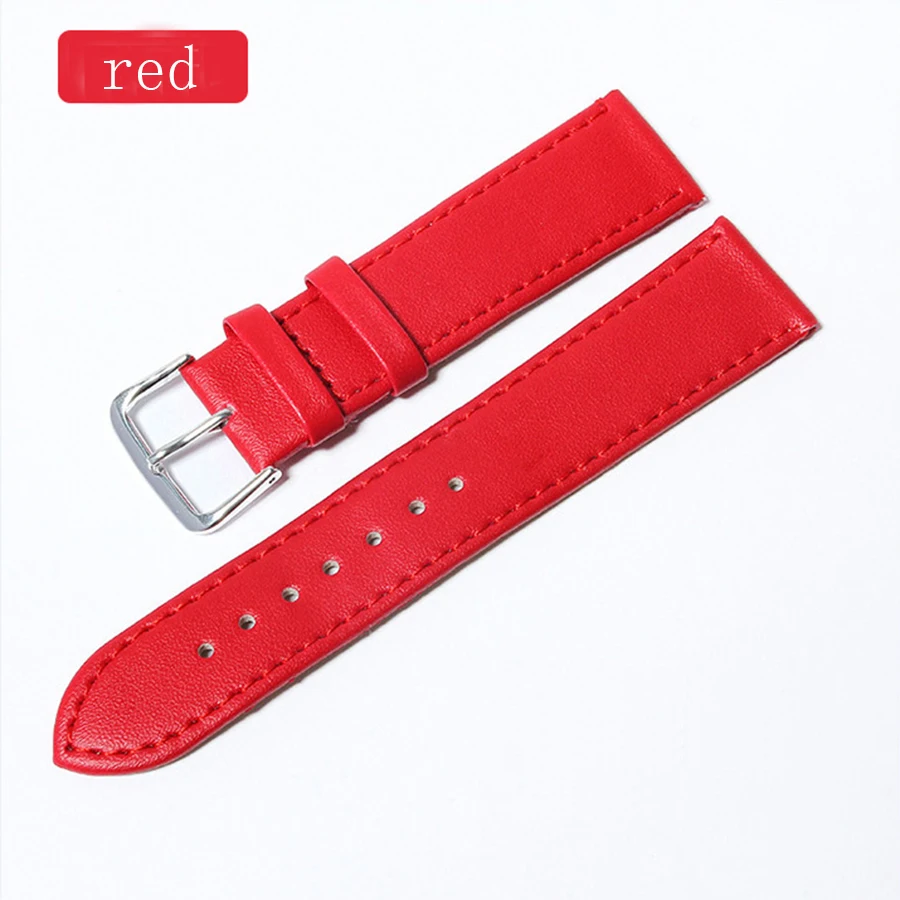 11 colors women's Watchbands Leather watch strap stainless steel buckle belt buckle, 12.14,16.18,20mm