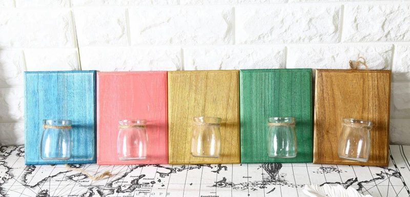 Свежая цветная древесина гидропоника ваза для пудинга пасторальный стиль