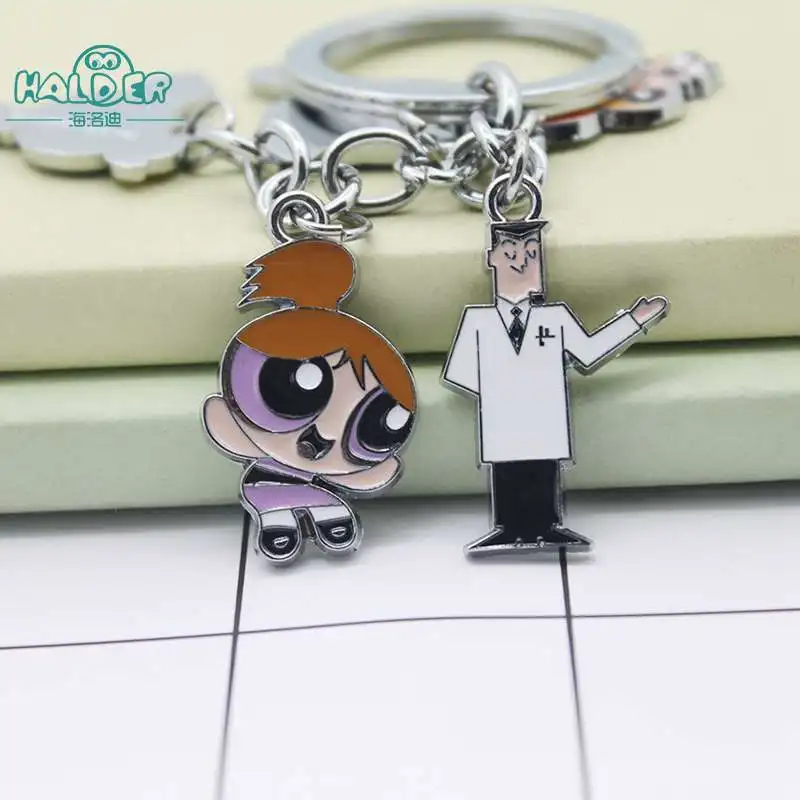 Гальдер аниме крутые Обувь для девочек Цифры брелок Blossom профессор utonium брелок круглый мультфильм безделушки Интимные аксессуары брелок