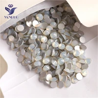 yanruo 2058nohf white opal diy strass crystal stone flat back non hot fix rhinestones for nail art decoration