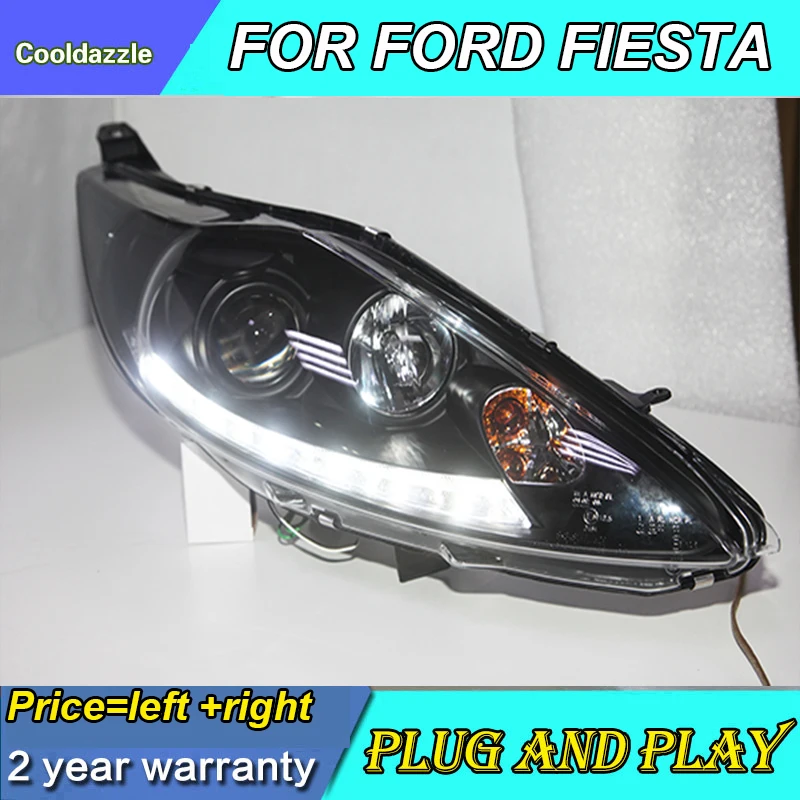 Для FORD Fiesta светодиодный ные фары передние 2008 2009 2010 2011 2012 года с дневными ходовыми