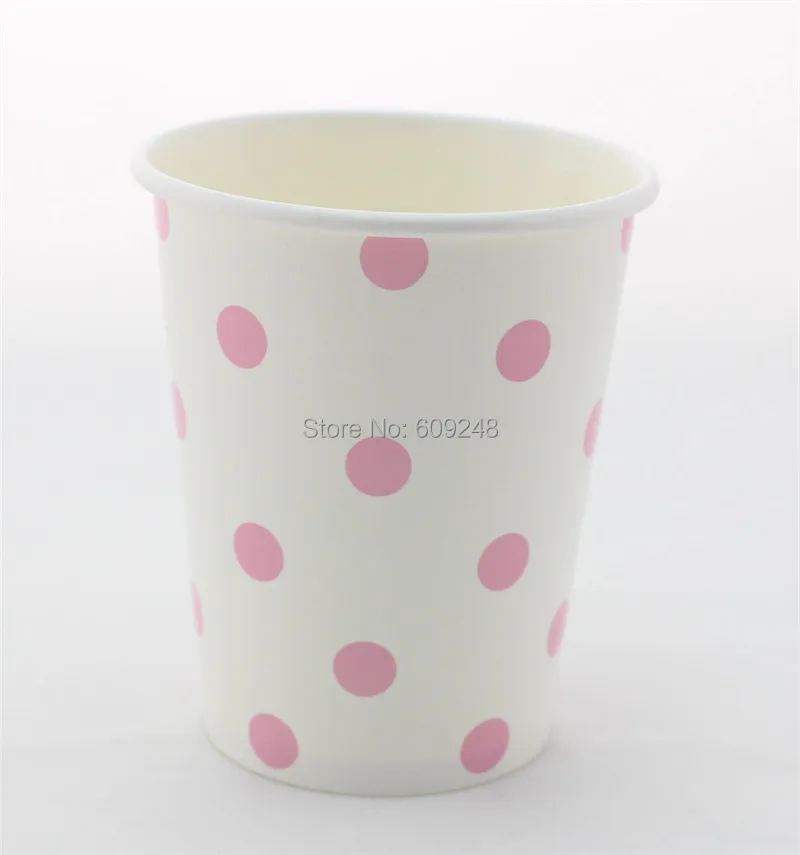 

60pcs 90Z Cheap Wedding Birthday Pink Polka Dot Party Paper Drinking Cups Wholesale,3 Days Delivery on Orders over $100