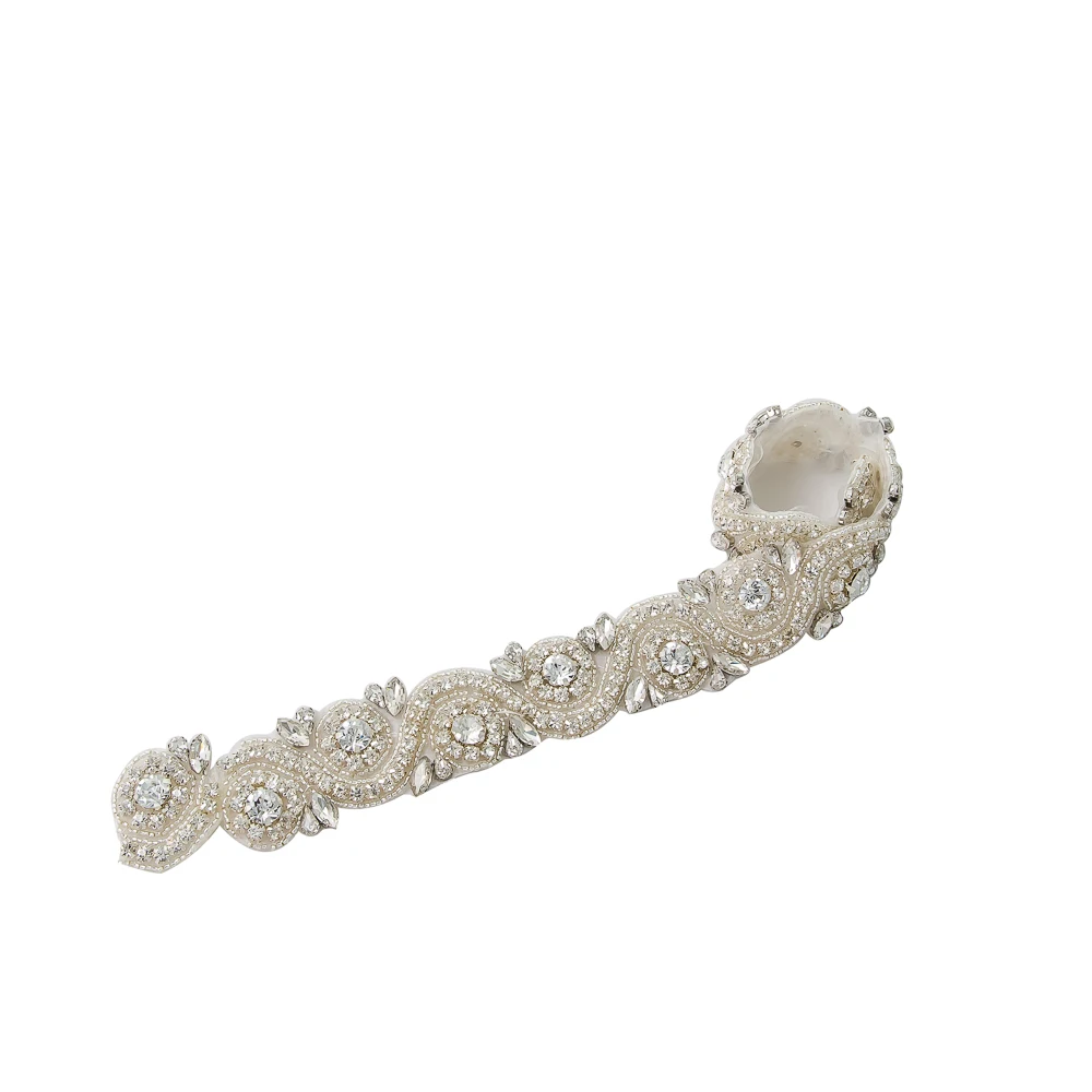 Only applique 45cm TOPQUEEN S164 стразы, пояс для невесты, для торжественного платья, свадебные пояса, свадебные вечерние пояса, пояс со стразами, пояс с драгоценными камнями для невесты - Цвет: Only applique 45cm