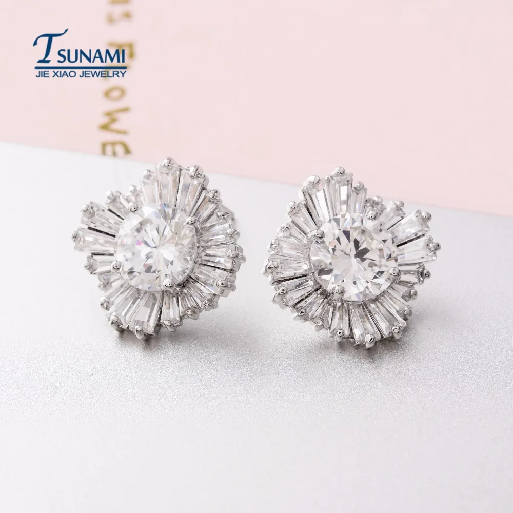 Изысканный дизайн ювелирных изделий AAA циркон серьги 2017 популярные модные из