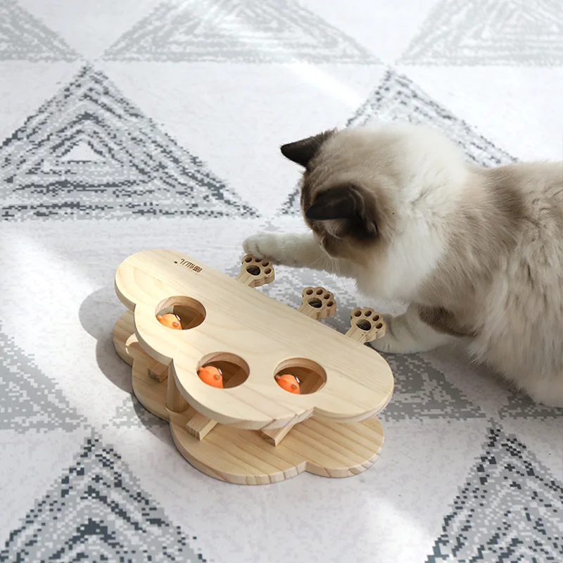 Игрушки для кошек из цельного дерева развивающие игрушки забавные кошек|Игрушки