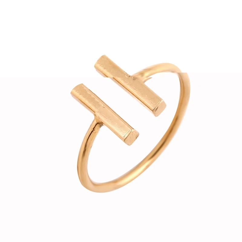 yiustar 2016 New Arrival Rings Unique Double Bar Adjustable Gift for Women R115|adjustable ring|ring adjustablering double |