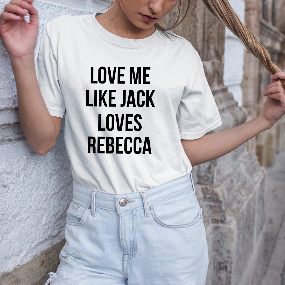 Это рубашка из США люблю меня как Джек любит Ребекку Летняя короткая в стиле