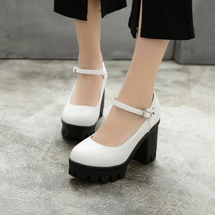 Туфли-лодочки женские на толстой подошве высокий каблук туфли-лодочки с закрытым