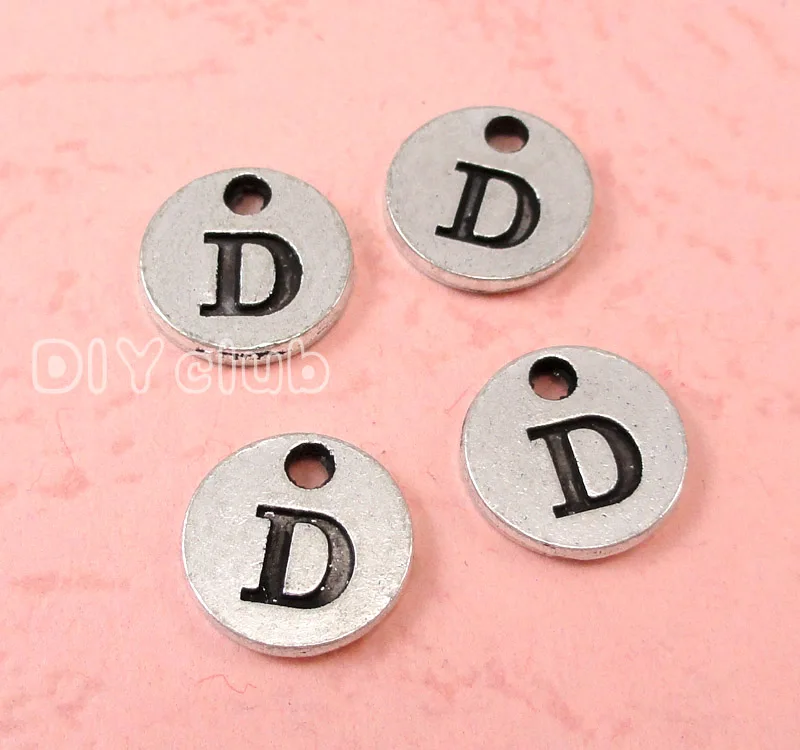 50 шт. подвеска в античном тибетском стиле 10 мм|charm pendant|silver alphabet letterssilver |