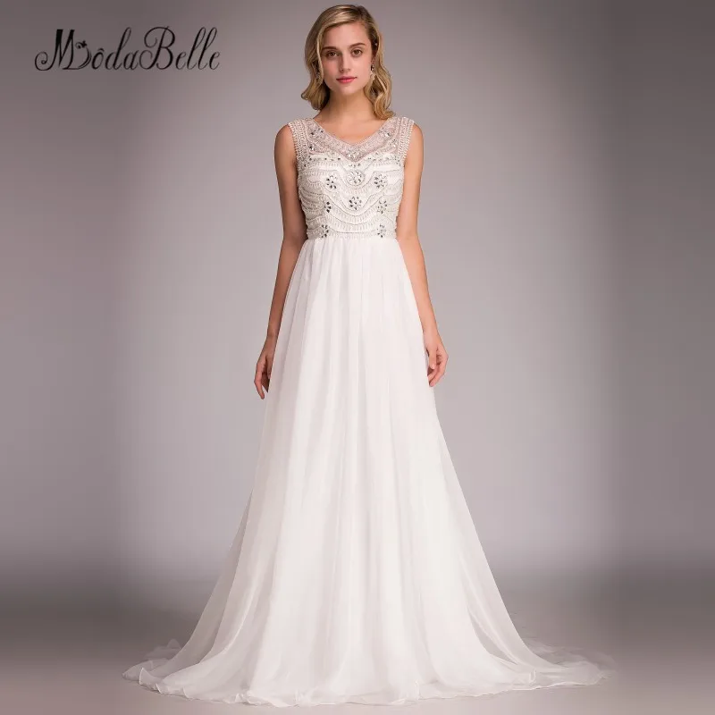 Modabelle 2018 пляжное богемное свадебное платье бохо шифоновое ТРАПЕЦИЕВИДНОЕ