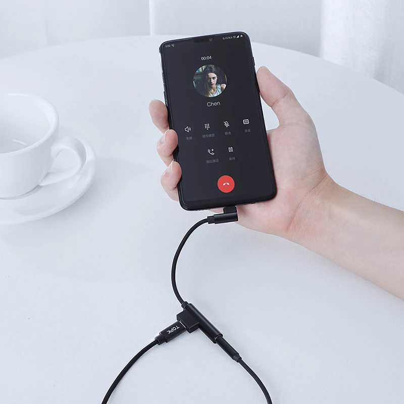 Соединитель для наушников TOPK с разъемом USB C на аудиоразъем AUX 3 5 мм 2 в 1 переходник