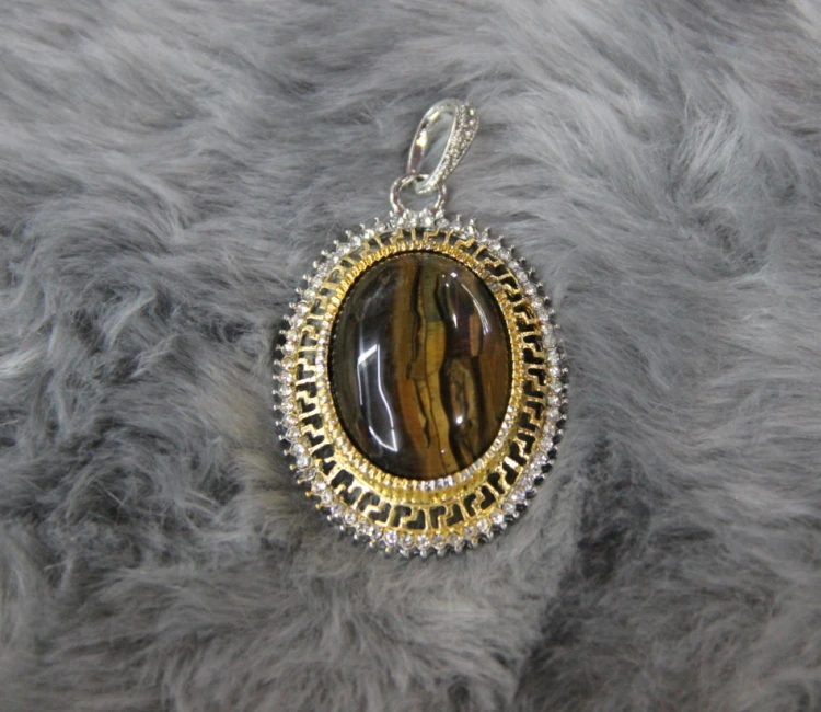 Тигровый глаз точка кулон бусины для ожерелья необработанный хрустальный камень