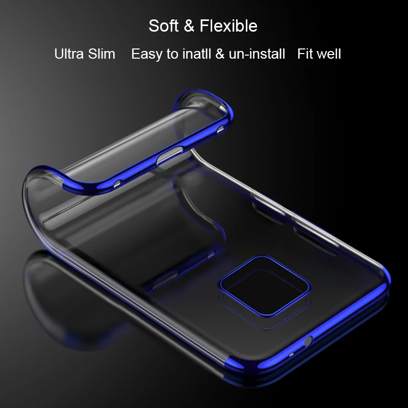 SRHE For Huawei Mate 20 Case Cover Mate20 Pro Transparent Plating Soft TPU Silicone Back |
