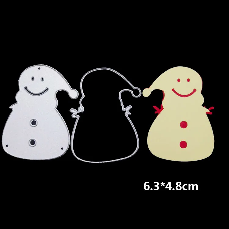snowman dies Рождественские штампы Олень Снежинка дерево металлические Вырубные штампы колокольчик носок ремесло штампы вырубки умереть для скрапбукинга Сделай Сам изготовление карт - Цвет: snowman dies