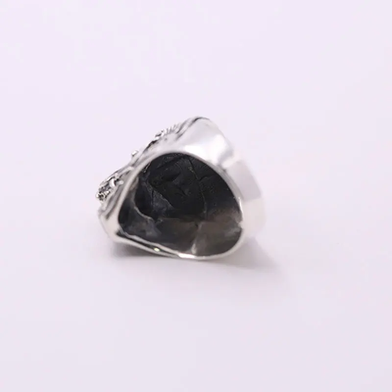 FNJ 925 Серебряное кольцо Pixiu Череп Панк Новые Модные ювелирные изделия