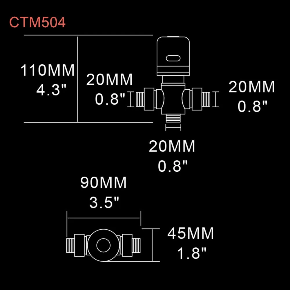 Бесплатная доставка латунь 3 сторонний выход термостатический смесительный