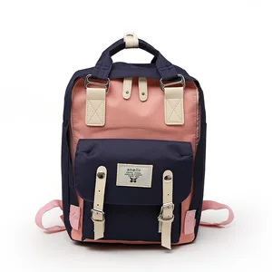 Холщовый Рюкзак для женщин, модная школьная сумка с буквенным принтом для девочек-подростков, лоскутный ранец для ноутбука