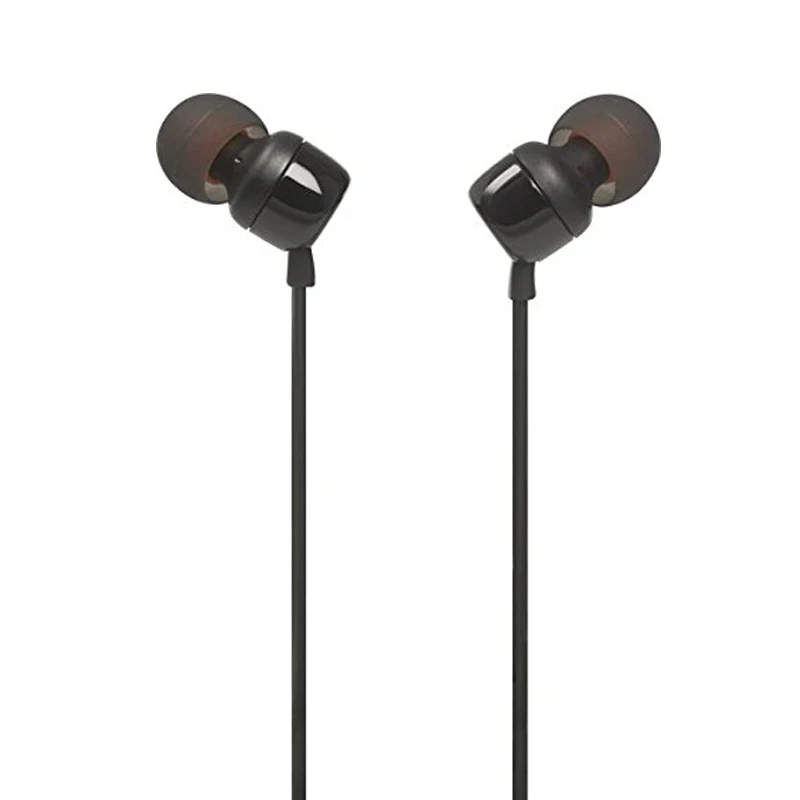 JBL T110 наушники плотно прилегающие к уху, динамический спортивные музыкой чистый Hi-Fi глубокий бас стерео звук гарнитура 1-кнопочный пульт дистанционного управления с микрофоном