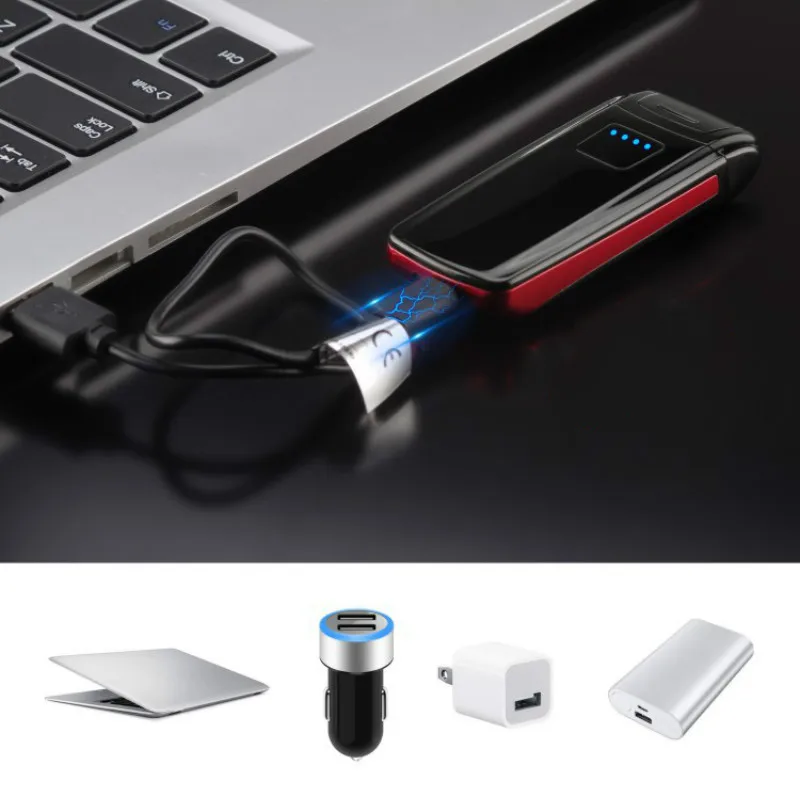 USB Зажигалка двойная дуга ветрозащитный негорящий Электронная зажигалка плазменная зажигалка для мужчин подарок аксессуары для курения