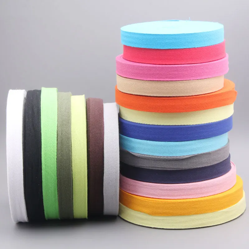 

10meter/lot 2cm Multi Color Herringbone Tape Ribbons Woven Cotton Sewing Overlock Cloth Strap Belt DIY Accessories LX049