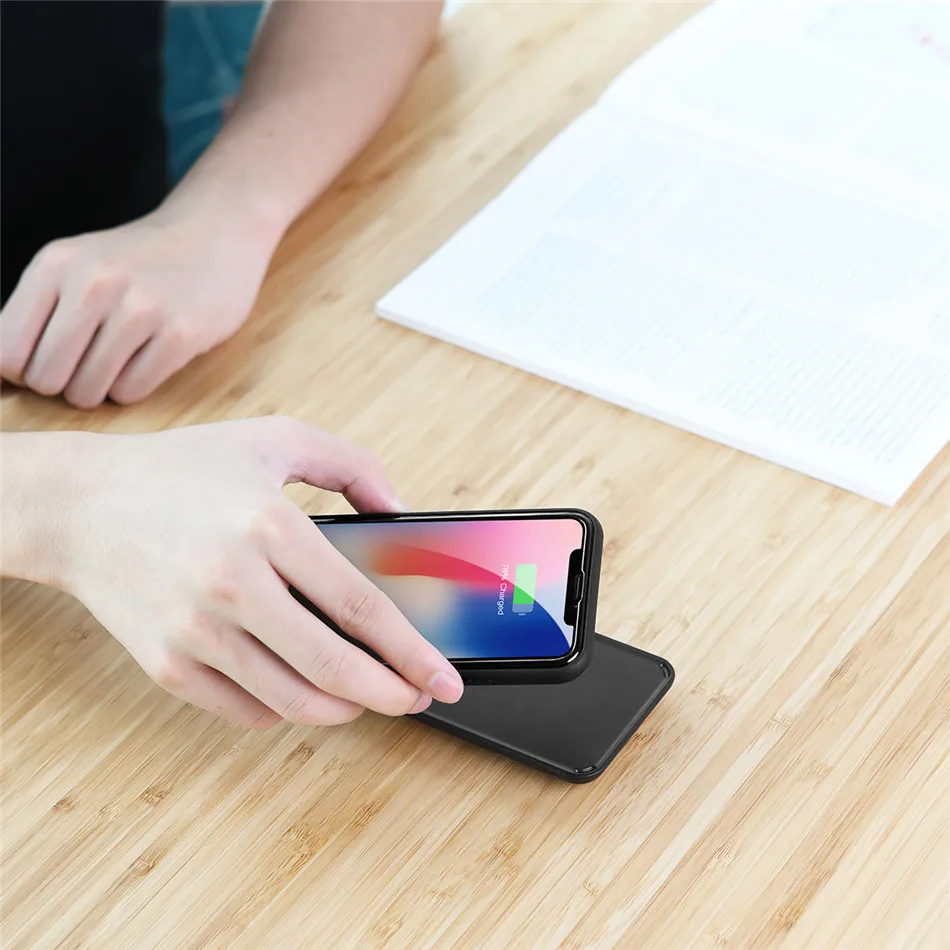 ROCK QI 5000 мАч беспроводной внешний аккумулятор чехол для iphone X, ультра тонкий внешний резервный чехол для зарядного устройства для iphone X