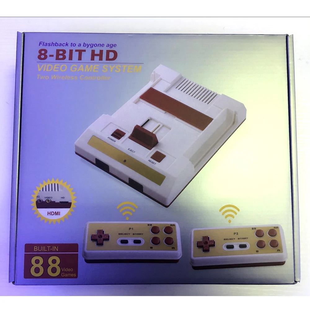 Xunbeifang HDMI ТВ игры Беспроводной контроллер для FC NES для 8 бит видео игровая консоль с 88 игр внутри классический