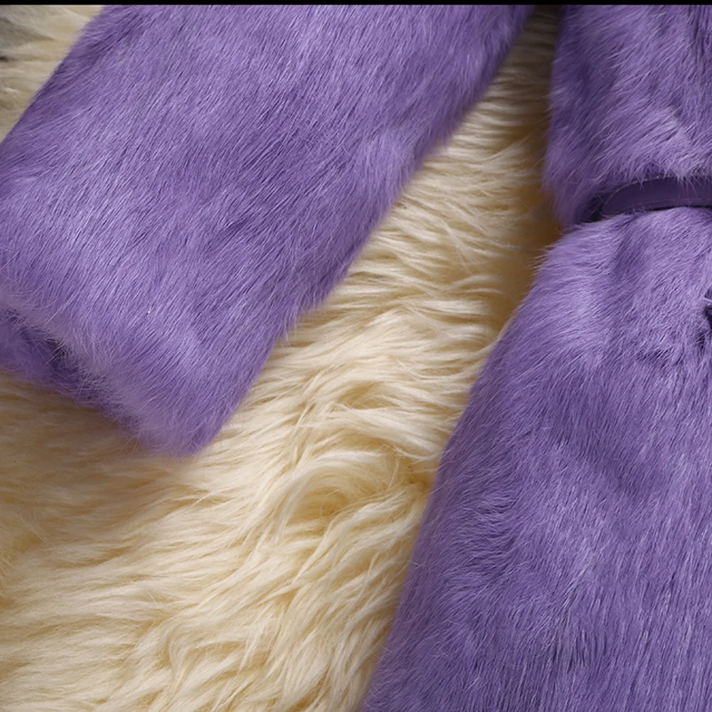 Высококачественная куртка из натурального кроличьего меха женское тонкое