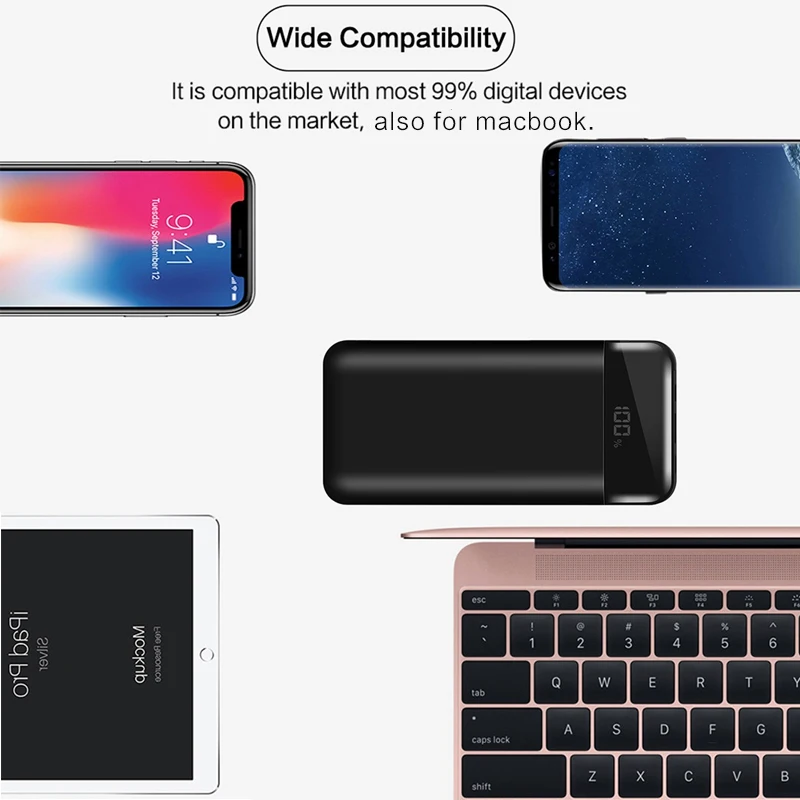 LINGCHEN power Bank 20000 мАч беспроводное быстрое зарядное устройство bank ультратонкий