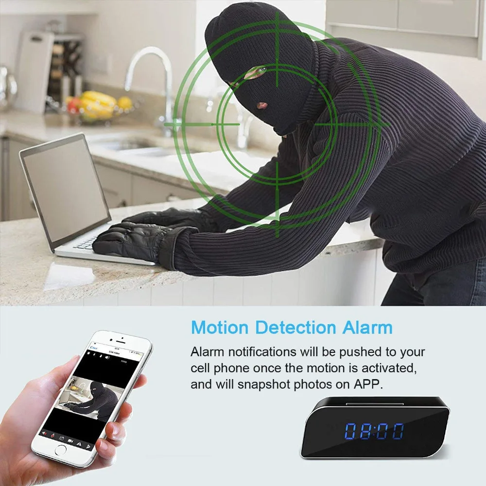 4K wifi мини-камера Z14 будильник времени беспроводной Няня Cam часы P2P IP/AP Домашняя
