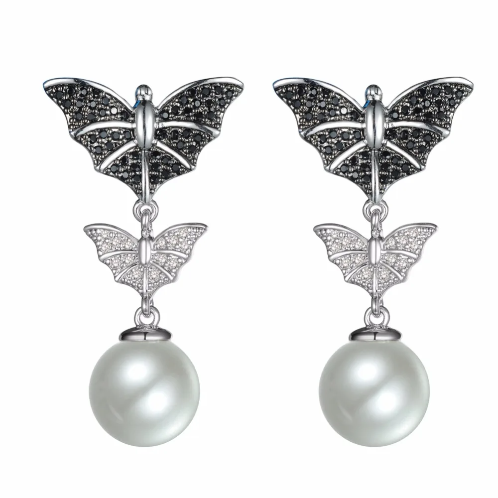 KIVN модные ювелирные изделия Висячие серьги-гвоздики с фианитом женские