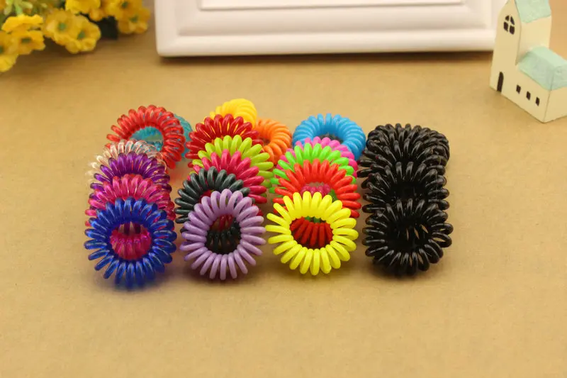 10 шт./лот 33 мм детский телефонный шнур эластичные держатели для конского хвоста