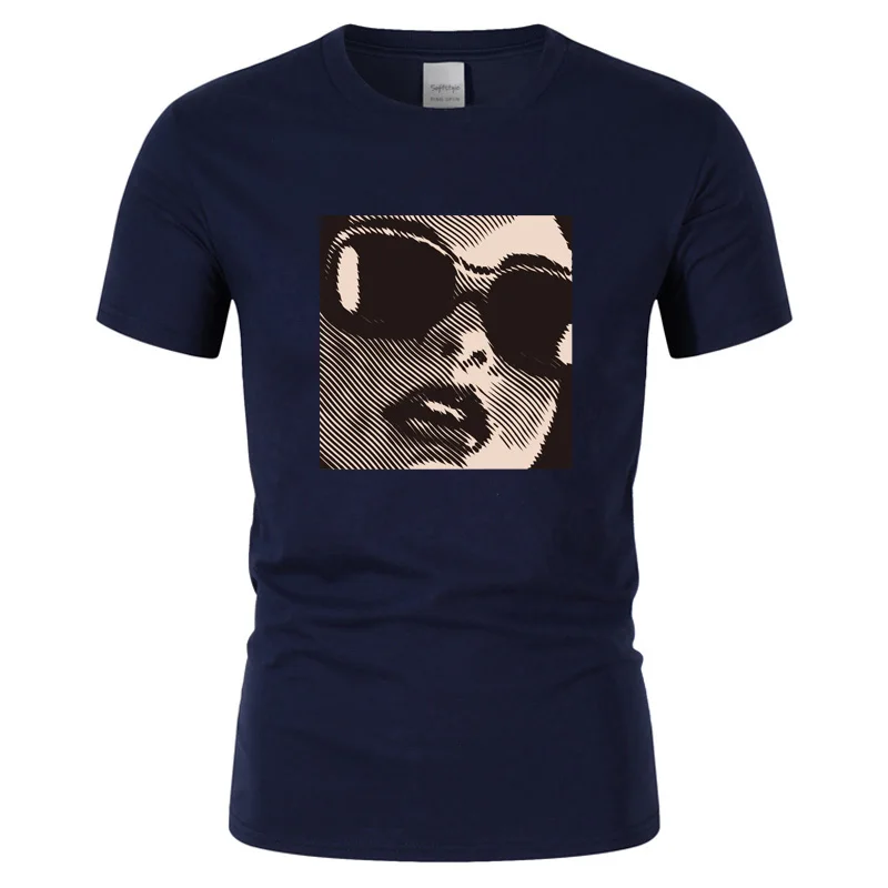 Ваш текст Крутые женские Портрет с принтом Хлопковая мужская футболка короткими