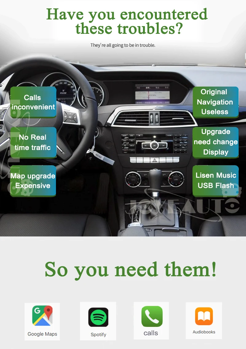 Joyeauto беспроводная Apple Carplay Mercedes GL class X166 2010- NTG4.5/NTG4.7 Поддержка камеры заднего вида Waze Spotify Google maps