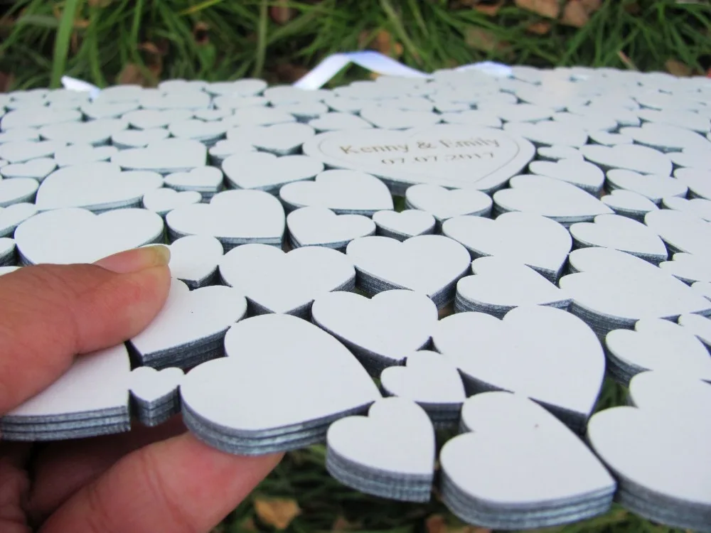 Customs Personalised Heart wedding guestbook alternative hanging heart Wedding guest book white | Дом и сад