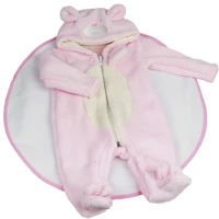 lovely pink plush baby girl doll clothes suit 23 inch reborn baby doll wear cartoon bear rompers doll accessories