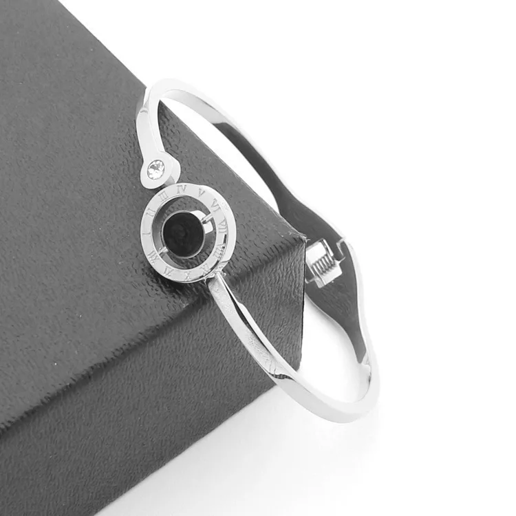 Браслеты для женщин ювелирные изделия титановая сталь римские цифры вращающиеся