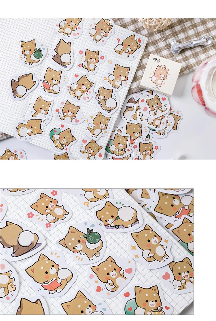 45 шт./упак. Kawaii Акита пуля журнал декоративные наклейки самоклеящиеся Стикеры Набор для художественного оформления ногтей, ручная работа дневник канцелярские наклейки