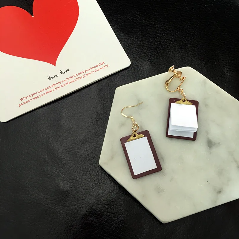 1 пара интересные серьги ручной работы с книгой для упражнений модные милые