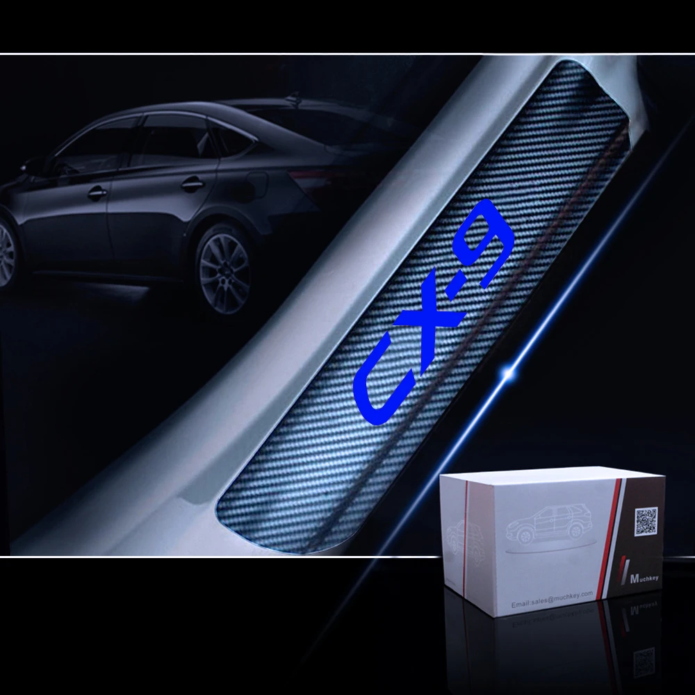 4 шт. автомобиль порога Накладка наклейка Стикеры для MAZDA CX-9 CX9 CX 9 углеродного волокна винил Стикеры двери порог плиты стайлинга автомобилей