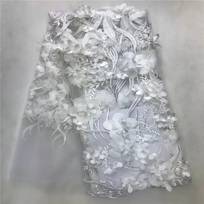 as picture3 Madison стиль французская Сетка кружевная ткань 3D цветок африканская Тюлевая сетчатая кружевная ткань высокого качества африканская кружевная ткань - Цвет: as picture3