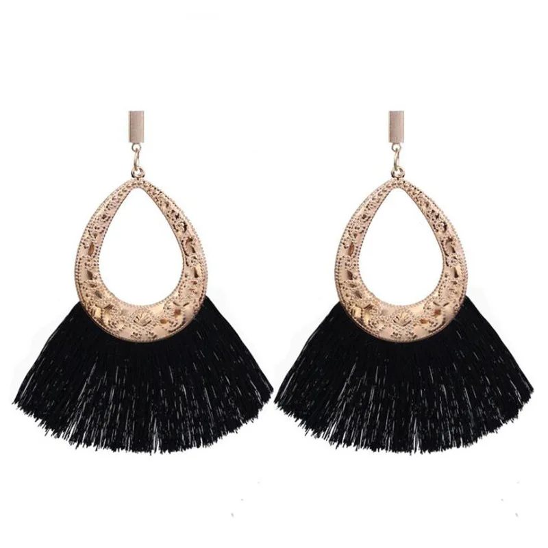 Новые модные женские серьги с кисточками 2019 Boho большие висячие бахромой помпоном